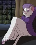  2020 4:5 5_toes anthro bottomless clothed clothing colored_nails colored_toenails digital_media_(artwork) disney don_bluth eyebrows feet female foot_focus hat headgear headwear hi_res humanoid_feet inside looking_at_viewer mammal miss_bianca_(the_rescuers) mouse murid murine nails orgunis rodent smile solo the_rescuers_(disney) toenails toes 