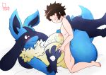  anthro big_breasts bodily_fluids breasts canid canine cum cum_between_breasts duo female female_on_human genital_fluids hi_res hinata_sakamoto human human_on_anthro interspecies larger_female lucario male male/female male_on_anthro mammal nintendo nipples pok&eacute;mon pok&eacute;mon_(species) pok&eacute;philia sex size_difference smaller_male titfuck video_games 