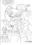  :3 amy_rose anthro badge big_breasts blush bottomwear bra breasts clothed clothing digital_media_(artwork) domestic_cat eulipotyphlan felid feline felis female fur group hedgehog hi_res honey_the_cat male male/female mammal monochrome police_uniform skirt sonic_the_fighters sonic_the_hedgehog sonic_the_hedgehog_(series) superbunnygt text underwear uniform 