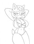  anthro big_breasts bikini bobcat breasts clothed clothing fan_character felid feline female hair lynx mammal monochrome navel short_tail solo sonic_the_hedgehog_(series) superbunnygt swimwear unknown_character 