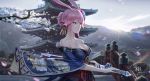  animal_ears benghuai_xueyuan bunny_ears honkai_impact japanese_clothes no_bra sword yae_sakura_(benghuai_xueyuan) zhehewofu_huayou_shemeguanx 