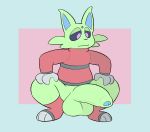  anthro balls big_balls big_penis birdvian black_sclera clothing eeveelution espeon fan_character footwear foreskin genitals hi_res kneeling male nintendo penis pok&eacute;mon pok&eacute;mon_(species) shiny_pok&eacute;mon simple_background socks solo spread_legs spreading sweater topwear uncut video_games 