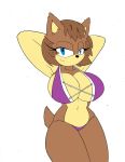  anthro belly big_breasts bikini bobcat breasts brown_body brown_fur clothed clothing fan_character felid feline female fur hair lynx mammal navel short_tail solo sonic_the_hedgehog_(series) superbunnygt swimwear tan_belly unknown_character 