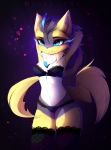  2020 absurd_res anthro blue_eyes bra breasts clothing digital_media_(artwork) female fur hair hi_res hybrid legendary_pok&eacute;mon legwear lucario magnaluna midriff navel nintendo panties pok&eacute;mon pok&eacute;mon_(species) smile solo standing underwear video_games yellow_body yellow_fur zeraora 