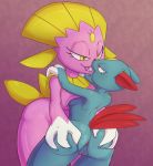  anthro anus bedroom_eyes bodily_fluids breast_squish breasts butt butt_grab drooling female female/female genitals hand_on_butt hi_res kissing narrowed_eyes nintendo pok&eacute;mon pok&eacute;mon_(species) pussy saliva seductive sneasel squish video_games weavile zody300 