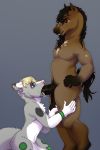  anthro ball_grab balls big_penis black_balls black_body black_fur black_hair black_penis blonde_hair blue_eyes bodily_fluids brown_body brown_fur canid canine duo equid equine fellatio fluffy fluffy_ears fluffy_tail fur fur_markings genitals green_body green_fur grey_body grey_fur hair hands_on_hips hi_res horse kneeling lushe male male/male mammal mane markings open_mouth oral orange_eyes penile penis saliva sex smile spots spotted_body spotted_fur standing teeth tongue tongue_out white_body white_fur 