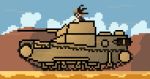  animated anonymous_artist armor armored_vehicle desert domestic_cat felid feline felis headgear helmet male mammal military short_playtime solo_focus tank vehicle wind 