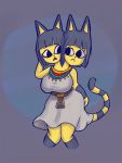  animal_crossing ankha_(animal_crossing) anthro big_breasts breasts clothed clothing conjoined domestic_cat dress duo felid feline felis female fusion lewdspacecat mammal multi_head nintendo solo video_games 