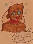  anthro blush brown_body brown_fur collar dialogue fur hi_res hypnosis male mammal mind_control mouse murid murine nipples rodent rotten_owl solo speech_bubble swirls toned_paper tongue tongue_out traditional_media_(artwork) 