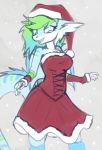  anthro christmas clothing costume dragon female hi_res holidays marsminer santa_costume solo 