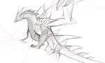  2020 ambiguous_gender capcom claws digital_media_(artwork) dragon elder_dragon feral horn kassillea membrane_(anatomy) membranous_wings monster_hunter scales scalie solo spines standing valstrax video_games western_dragon wings 
