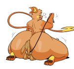  ambiguous_gender anthro big_butt butt collar duo eevee facesitting hi_res huge_butt hyper hyper_butt joaoppereiraus leash male nintendo pok&eacute;mon pok&eacute;mon_(species) raichu simple_background size_difference thick_thighs video_games white_background 