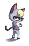  10:16 2020 animal_crossing anthro blonde_hair bottomless butt clothed clothing cup felid feline h_the_bear hair heterochromia hi_res looking_at_viewer male mammal nintendo open_mouth raymond_(animal_crossing) simple_background solo video_games 