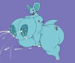  absurd_res anthro ber00 big_breasts bodily_fluids breasts female hi_res huge_breasts hyper hyper_breasts lactating nidorina nintendo nipples nude pok&eacute;mon pok&eacute;mon_(species) purple_background simple_background solo thick_thighs video_games 