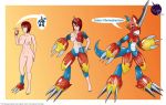  anthro armor bulge claws digimon digimon_(species) female flamedramon gender_transformation horn human male mammal nitefire null null_bulge rubber sequence solo transformation 
