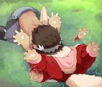  ambiguous_gender dagasi duo hug humanoid lying made_in_abyss motion_lines nanachi narehate on_back on_ground regu 