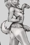  absolute_territory accessory animal_humanoid bottomwear butt canid canid_humanoid canine canine_humanoid clothed clothing faceless_male fully_clothed girly greyscale hair_accessory hair_bow hair_ribbon humanoid legwear male mammal mammal_humanoid monochrome nelewdy panties pinup pose ribbons shirt sketch skirt solo thigh_highs topwear torso_shot underwear upskirt wolf_humanoid 