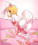 absurd_res anthro anus big_tail breasts butt carrot carrot_(one_piece) clothing female food genitals happy hare hi_res lagomorph legwear leporid looking_at_viewer mammal nepentz one_piece plant pussy rabbit ribbons smile solo stockings vegetable 