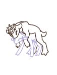  2_frame_animation 3:4 absurd_res animated antlers bovid bovine buck_(disambiguation) capreoline cattle cervid duo female feral hi_res horn lavender_honey male male/female mammal reindeer short_playtime teats udders 