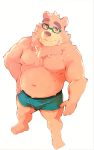  2020 absurd_res anthro belly bulge clothing heylaw21 hi_res humanoid_hands kemono male mammal moobs navel nipples simple_background slightly_chubby solo tokyo_afterschool_summoners underwear ursid video_games volos white_background 