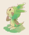  :o black_eyes chespin commentary_request creature full_body gen_6_pokemon no_humans pokemon pokemon_(creature) profile simple_background solo standing toge_nbo white_background 