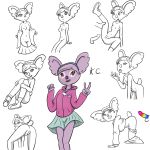  1:1 4_fingers anthro bottomwear brown_eyes clothed clothing disney female fingers footwear footwear_only fur hi_res hoodie k.c. koala mammal marsupial mostly_nude multiple_poses partially_clothed pink_body pink_fur pose shoes shoes_only skirt solo t.o.t.s. topwear vombatiform whitebats 