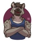  anthro cemagcre hi_res hyaenid male mammal solo spotted_hyena 