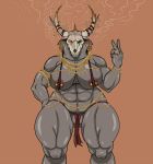  big_breasts bottomwear breasts clothing demon fangs female hi_res horn humanoid incense jewlery loincloth muscular muscular_female muscular_humanoid navel navel_piercing nipple_piercing nipples piercing slightly_chubby snakedakyoot solo teeth thick_thighs wide_hips 