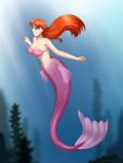  3:4 breasts female hair hi_res marine merfolk phantom_inker seashell_bra solo underwater water 