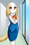  absurd_res aggressive_retsuko anthro brown_eyes canid canine canis clothed clothing domestic_dog erdfurry female hi_res inui_(aggressive_retsuko) mammal sanrio solo 