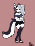 2020 angry anthro black_body black_claws black_fur canid canid_demon claws clothing collar crossed_arms demon eyebrow_piercing eyebrows facial_piercing female fur grey_body grey_fur grey_hair hair hellhound helluva_boss hi_res inner_ear_fluff latice_(artist) leggings legwear loona_(vivzmind) mammal multicolored_body multicolored_fur notched_ear piercing red_sclera signature spiked_collar spikes toe_claws torn_clothing tuft unimpressed walking white_body white_eyes white_fur white_inner_ear 