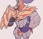  abs anthro anthrofied armor bulge claws crowned_shield_zamazenta fur legendary_pok&eacute;mon male muscular muscular_anthro muscular_male nintendo pok&eacute;mon pok&eacute;mon_(species) pok&eacute;morph pubes ripped-saurian shield simple_background solo video_games zamazenta 