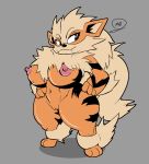  2020 aliasing anthro arcanine big_breasts breasts canid canine digital_drawing_(artwork) digital_media_(artwork) eyelashes fangs female fur genitals hands_on_hips mammal mdjoe nintendo nipples nude orange_body pok&eacute;mon pok&eacute;mon_(species) pussy short_stack signature simple_background smile solo stripes thick_tail thick_thighs video_games wide_hips 