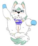  anus artist_request bianca blue_eyes blush canine doubutsu_no_mori female furry looking_at_viewer mammal nintendo open_mouth presenting pussy solo sweat tail vagina video_games whitney whitney_(animal_crossing) wolf 