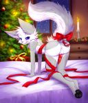  absurd_res all_fours anatomically_correct anatomically_correct_genitalia anatomically_correct_penis animal_genitalia animal_penis anthro backsack balls bed black_pawpads blue_eyes bodily_fluids butt candle canid canine canine_penis cheefurraacc christmas christmas_tree colored ears_up erection fox fur furniture genital_fluids genitals gift gift_wrapped grey_body grey_fur hair herm heterochromia hi_res holidays inside intersex licking licking_lips looking_at_viewer maleherm mammal markings multicolored_body multicolored_fur narrowed_eyes nude on_bed pawpads penis pink_nose plant precum presenting presenting_hindquarters presenting_penis purple_eyes pussy raised_tail rear_view red_penis ribbons riley_(disjachi) shaded solo tail_bow tail_ribbon tongue tongue_out tree two_tone_body two_tone_fur white_body white_fur white_hair 