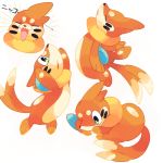  1:1 2020 buizel collar digital_media_(artwork) dipstick_tail eyebrows eyes_closed feral fin fur happy hi_res japanese_text looking_down mammal multicolored_tail multiple_images mustelid nintendo open_mouth orange_body orange_fur pok&eacute;mon pok&eacute;mon_(species) semi-anthro simple_background solo spread_arms text thick_eyebrows video_games whiskers white_background zoroa553 