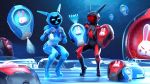  3d_(artwork) alter_ego android breasts clothing d3nni_yt digital_media_(artwork) dual_persona duo epic_games female fortnite gemini_(fortnite) grumpy hi_res humanoid lagomorph leporid machine mammal rabbit robot robot_humanoid skinsuit smile source_filmmaker space thick_thighs tight_clothing uwu video_games wide_hips 