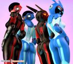  3d_(artwork) alien alter_ego android astro_assassin_(fortnite) butt clothing curvy_figure digital_media_(artwork) dual_persona duo epic_games female fortnite gemini_(fortnite) group human humanoid lagomorph leporid looking_at_viewer looking_back machine mammal rabbit robot robot_humanoid standing supercasket text tight_clothing video_games voluptuous widescreen 
