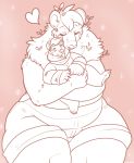  &lt;3 allison_(danji-isthmus) anthro belly clothed clothing danji-isthmus duo hi_res hug male mammal size_difference smaller_male tongue tongue_out ursid 