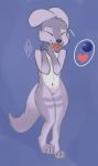 anthro blueberry_(disambiguation) breasts female fur genitals hair hi_res hybrid kangaroo kitsune-2000 lutrine macropod mammal marsupial mustelid nude pussy simple_background smile solo tongue tongue_out vaginal 