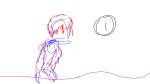  16:9 animated blue_outline clothing hair human jumping male mammal outline short_playtime simple_background solo unfinished widescreen youwant 