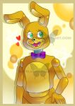  &lt;3 2015 animatronic anthro bow_tie e-c98 five_nights_at_freddy&#039;s five_nights_at_freddy&#039;s_3 five_nights_at_freddy&#039;s_4 girly green_eyes hand_on_hip hi_res lagomorph leporid long_ears looking_aside machine male mammal open_mouth open_smile rabbit robot smile solo spring_bonnie_(fnaf) video_games watermark yellow_body 