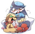  anthro bodily_fluids borushi bottomless breath censored clothed clothing cum cum_in_mouth cum_inside duo genital_fluids genitals klonoa klonoa_(series) male male/male oral panting penis popka tagme video_games 