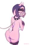  absurd_res anthro blindfold bovid butt caprine chain collar everett_(nepentz) garter_straps girly goat handcuffs hi_res horn male mammal muzzle_(object) nepentz shackles smile solo 