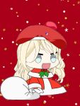  1girl :d blue_eyes christmas curly_hair happy kantai_collection long_hair open_mouth richelieu_(kantai_collection) smile solo 