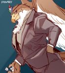  1boshi 2020 anthro avian blue_eyes brown_body brown_feathers brown_wings clothing dice facial_scar feathered_wings feathers gandharva humanoid_hands low_res male multicolored_body multicolored_feathers scar solo suit tokyo_afterschool_summoners two_tone_body two_tone_feathers two_tone_wings video_games white_body white_feathers white_wings wings 