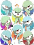  :o :t alternate_color blush brown_eyes closed_eyes commentary_request flying_sweatdrops gardevoir gen_3_pokemon hand_up hands_together hands_up highres jahana_mei open_mouth pokemon pokemon_(creature) shiny_pokemon sideways_glance smile tearing_up translation_request white_background 