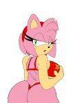  amy_rose anthro big_breasts bikini breasts clothed clothing digital_media_(artwork) eulipotyphlan female fur green_eyes grope hand_on_breast hedgehog hi_res mammal pink_body skimpy solo sonic_the_hedgehog_(series) superbunnygt swimwear underwear 