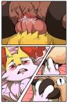  anthro blush bodily_fluids braixen comic comic_page duo female female_penetrated genital_fluids genitals hand_holding hi_res keluturtle kingbriarturtle lopunny male male/female male_penetrating male_penetrating_female nintendo penetration penis pok&eacute;mon pok&eacute;mon_(species) porn_studio pussy sex simple_background vaginal vaginal_penetration video_games 