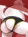  2020 3:4 absurd_res anthro belly blush butt canid canine canis clothing domestic_dog hi_res jockstrap kemono kita_9999 male mammal overweight overweight_anthro overweight_male solo underwear 